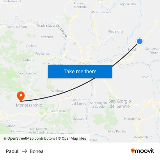 Paduli to Bonea map