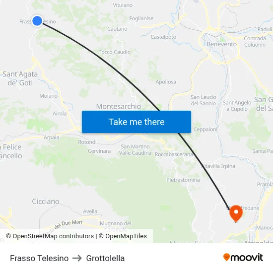 Frasso Telesino to Grottolella map