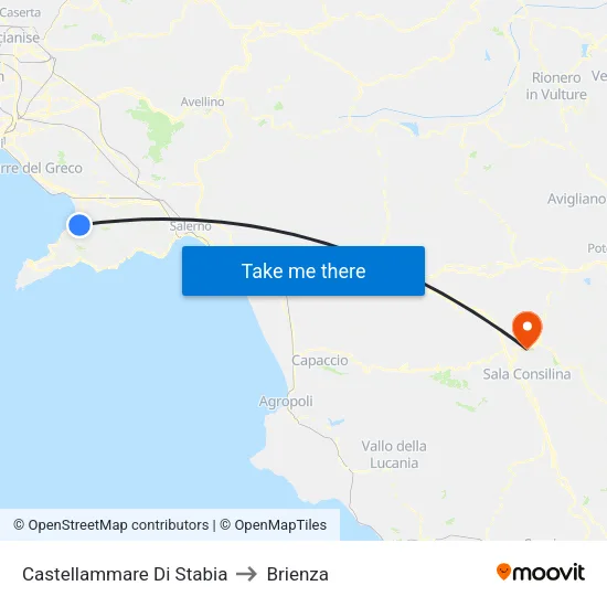 Castellammare Di Stabia to Brienza map