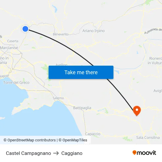 Castel Campagnano to Caggiano map