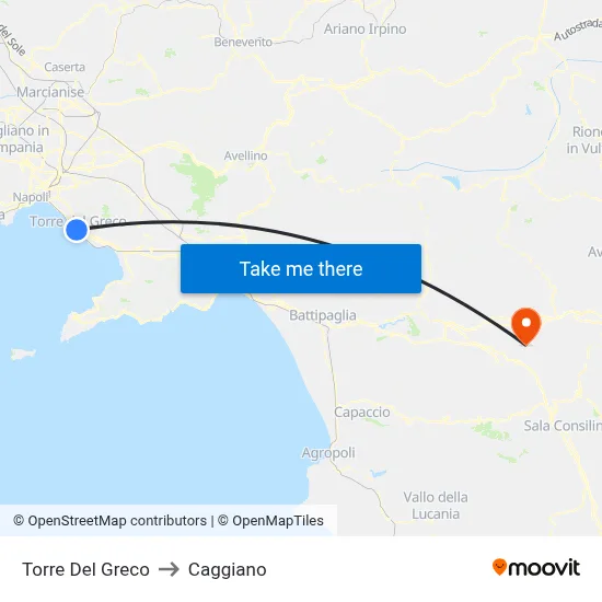 Torre Del Greco to Caggiano map
