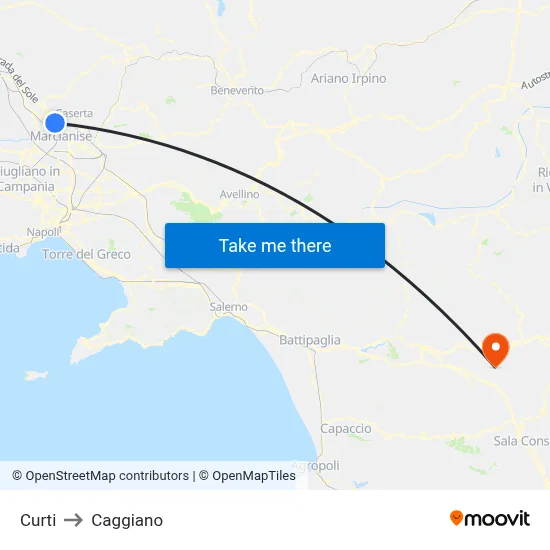 Curti to Caggiano map