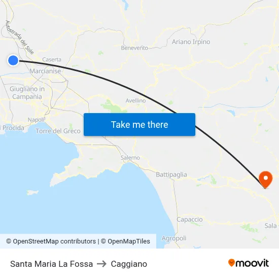 Santa Maria la Fossa to Caggiano map