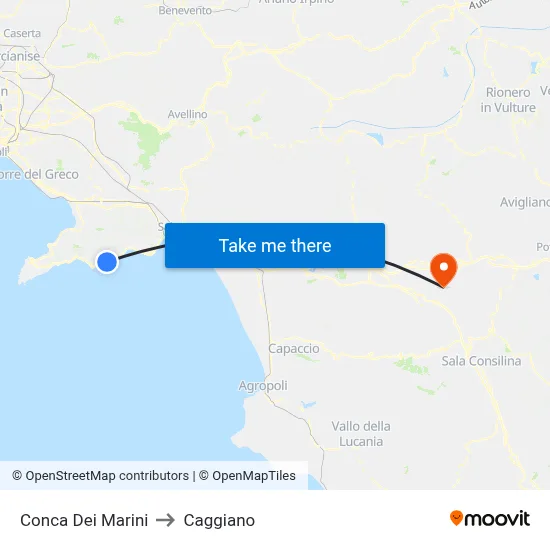 Conca Dei Marini to Caggiano map