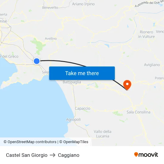 Castel San Giorgio to Caggiano map