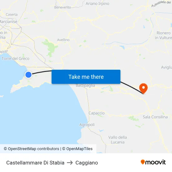 Castellammare Di Stabia to Caggiano map