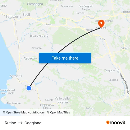 Rutino to Caggiano map