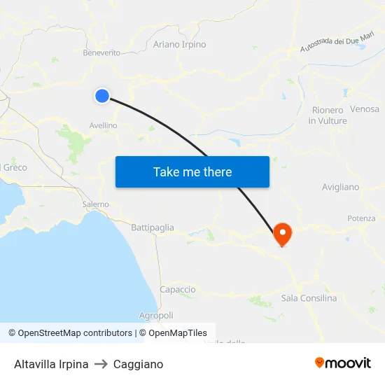 Altavilla Irpina to Caggiano map