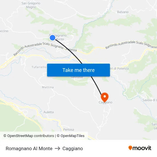 Romagnano Al Monte to Caggiano map