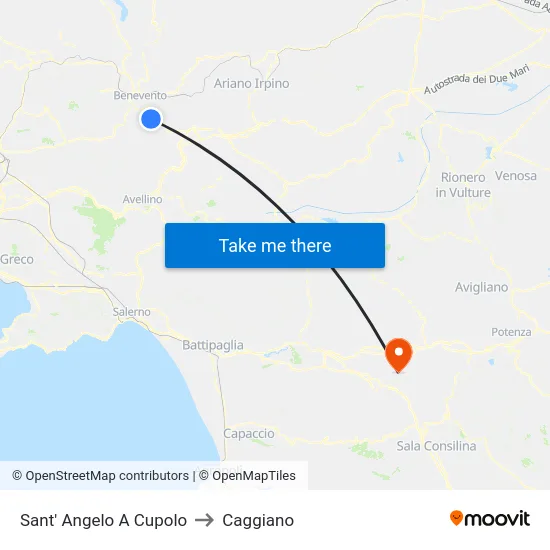 Sant' Angelo A Cupolo to Caggiano map