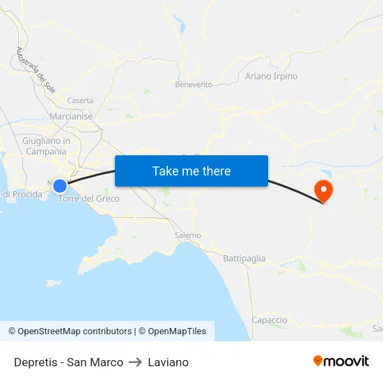 Depretis - San Marco to Laviano map