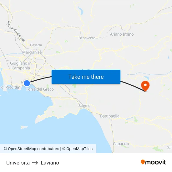 University to Laviano map