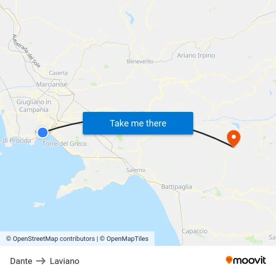 Dante to Laviano map