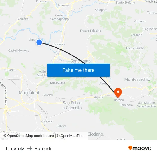 Limatola to Rotondi map