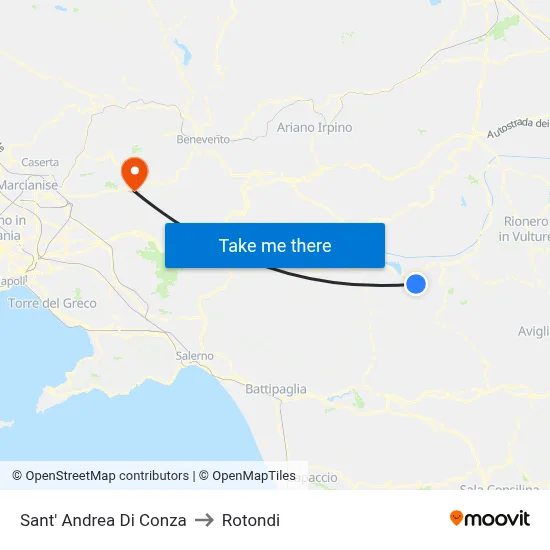 Sant' Andrea Di Conza to Rotondi map