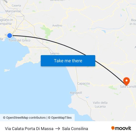 Via Calata Porta Di Massa to Sala Consilina map