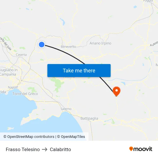 Frasso Telesino to Calabritto map