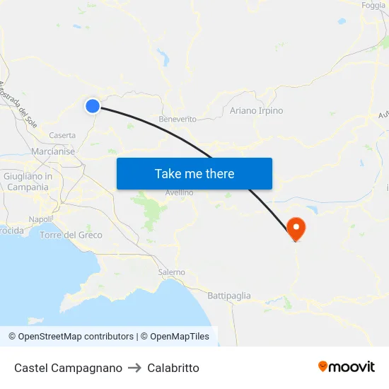 Castel Campagnano to Calabritto map