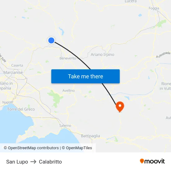 San Lupo to Calabritto map
