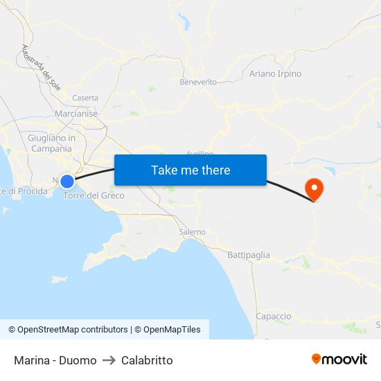 Marina - Duomo to Calabritto map