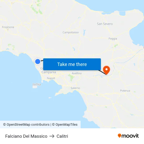 Falciano Del Massico to Calitri map