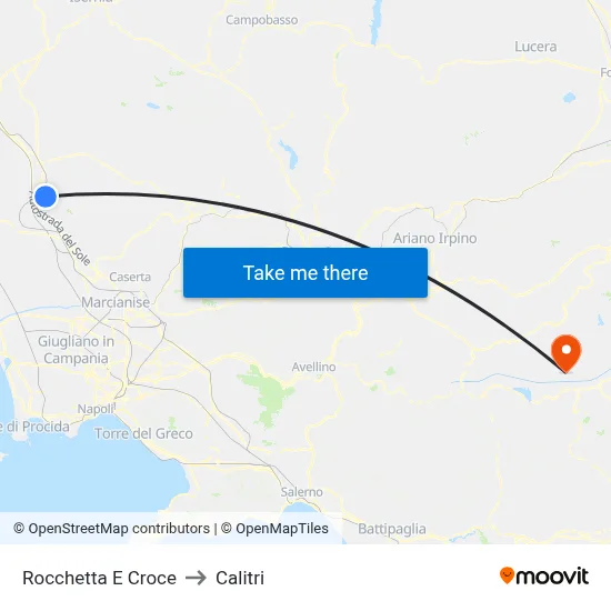 Rocchetta E Croce to Calitri map