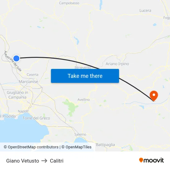 Giano Vetusto to Calitri map