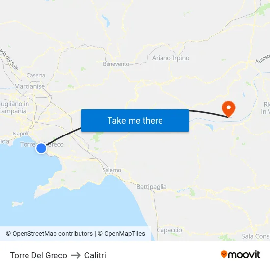 Torre Del Greco to Calitri map