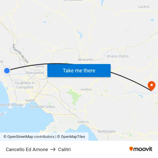 Cancello Ed Arnone to Calitri map