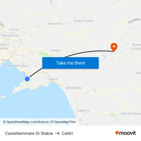 Castellammare Di Stabia to Calitri map