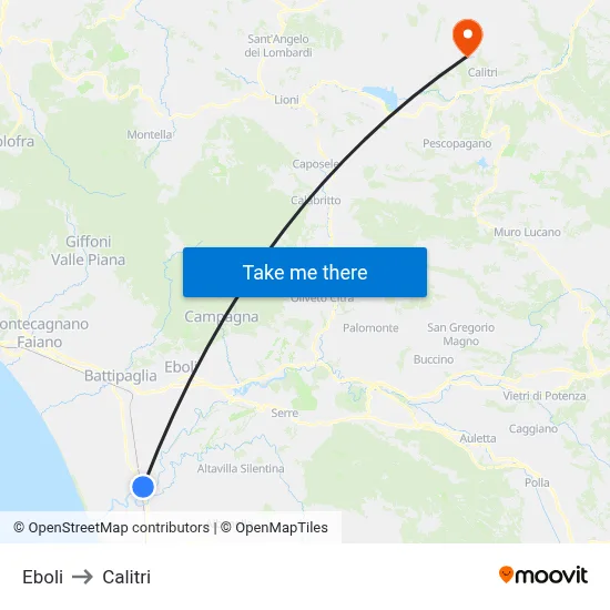 Eboli to Calitri map