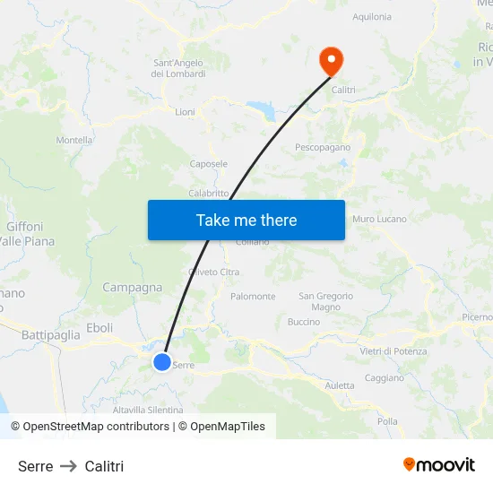 Serre to Calitri map