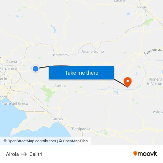 Airola to Calitri map