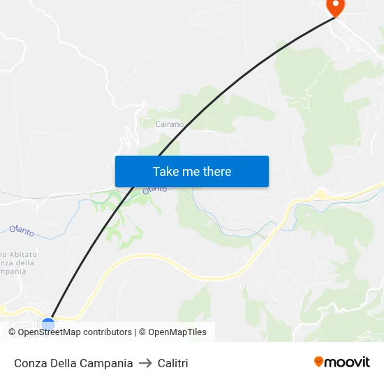 Conza Della Campania to Calitri map