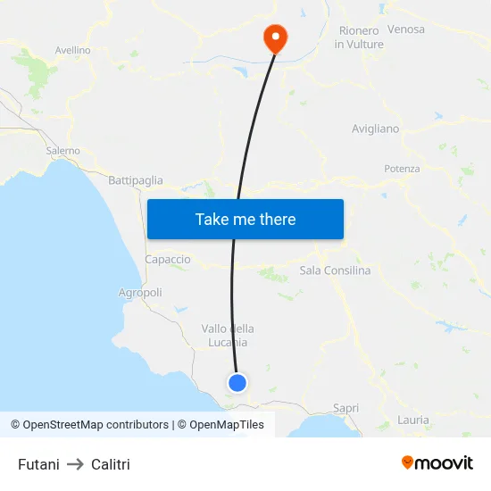 Futani to Calitri map