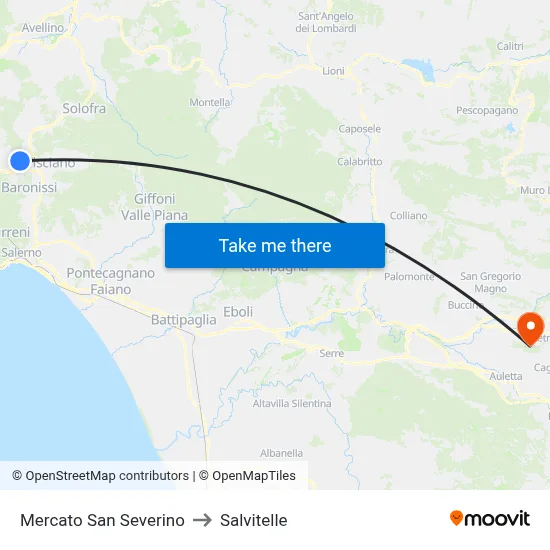 Mercato San Severino to Salvitelle map