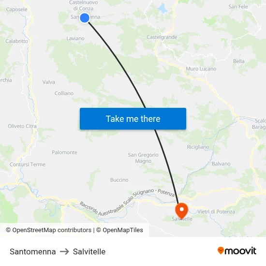 Santomenna to Salvitelle map