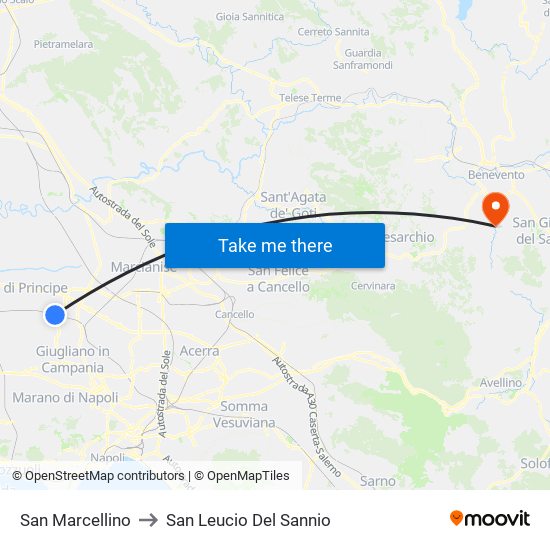 San Marcellino to San Leucio Del Sannio map