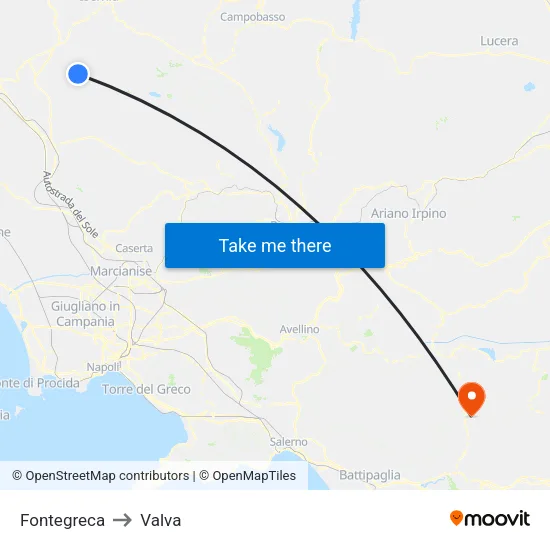 Fontegreca to Valva map
