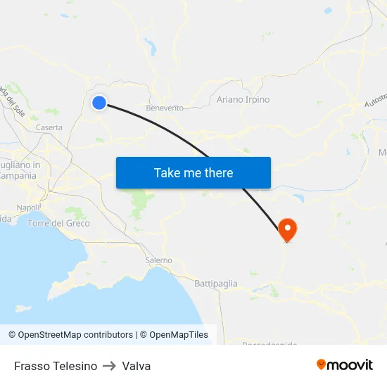 Frasso Telesino to Valva map