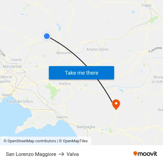 San Lorenzo Maggiore to Valva map
