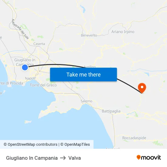 Giugliano In Campania to Valva map
