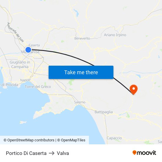Portico Di Caserta to Valva map