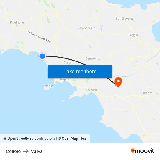 Cellole to Valva map