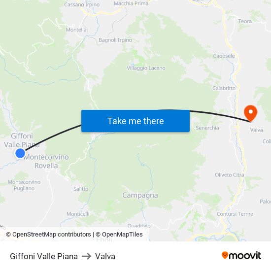 Giffoni Valle Piana to Valva map