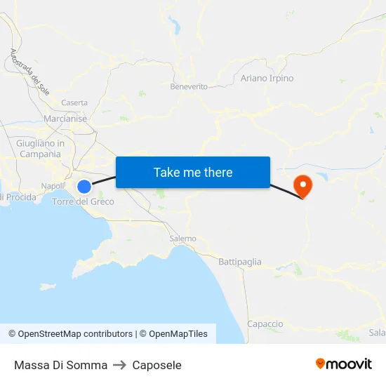 Massa Di Somma to Caposele map