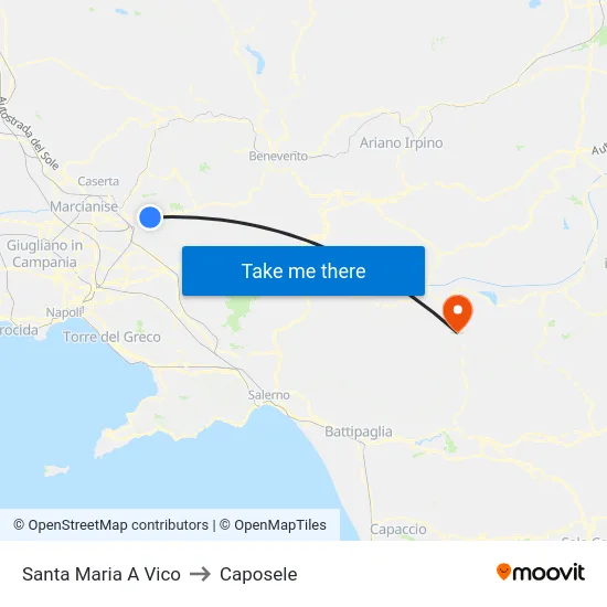 Santa Maria A Vico to Caposele map