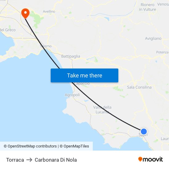 Torraca to Carbonara Di Nola map