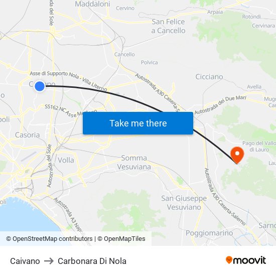 Caivano to Carbonara Di Nola map