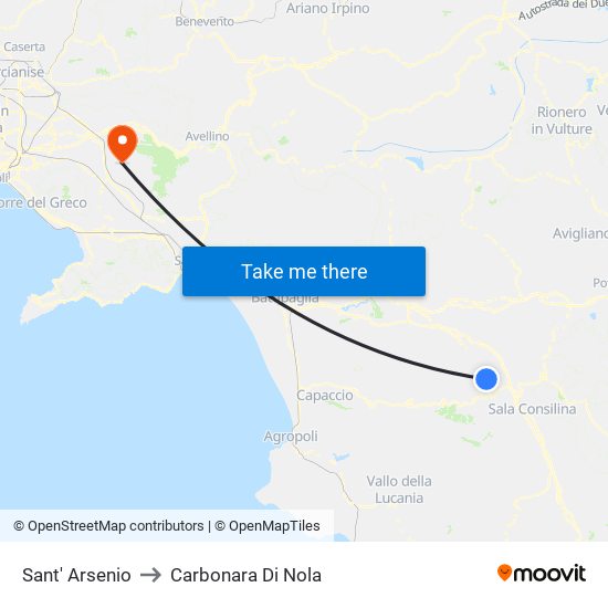 Sant' Arsenio to Carbonara Di Nola map